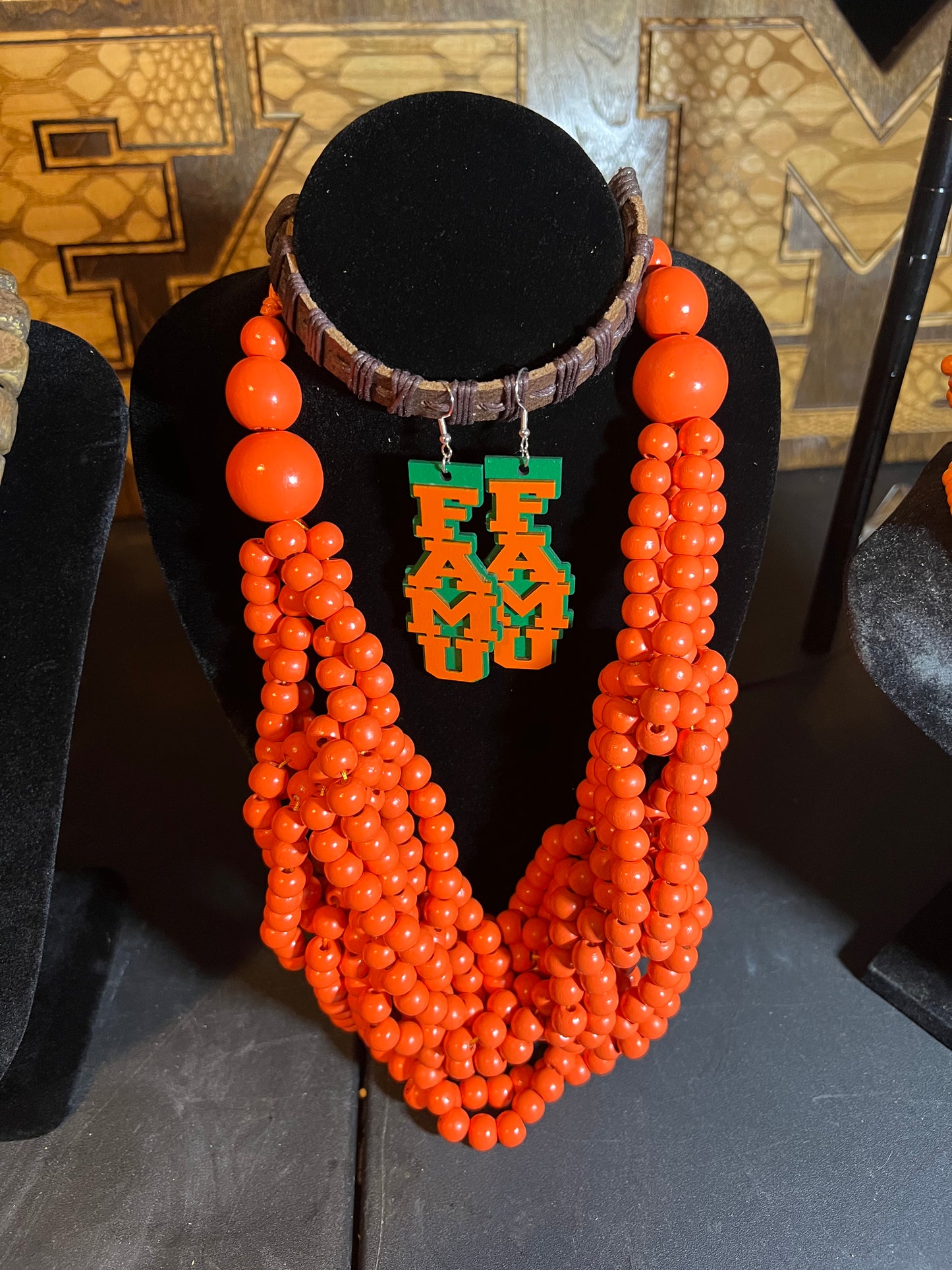 FAMU Orange & Green earrings 1pair