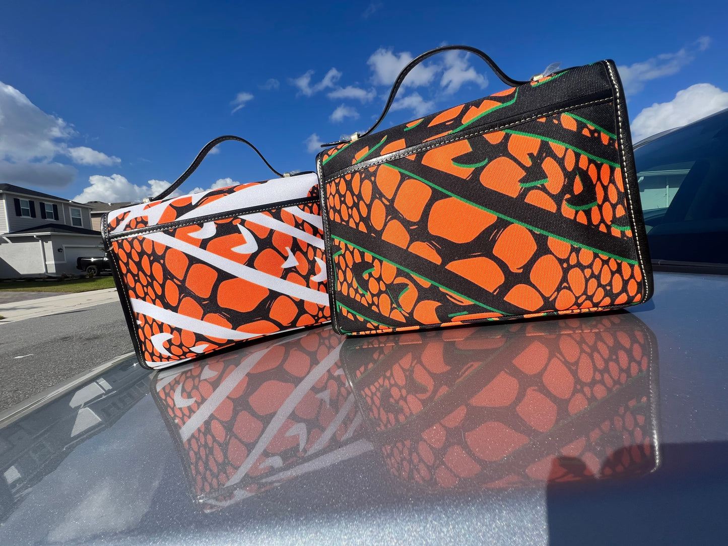 Rattler Skin Canvas Print Rattler Purse (white)