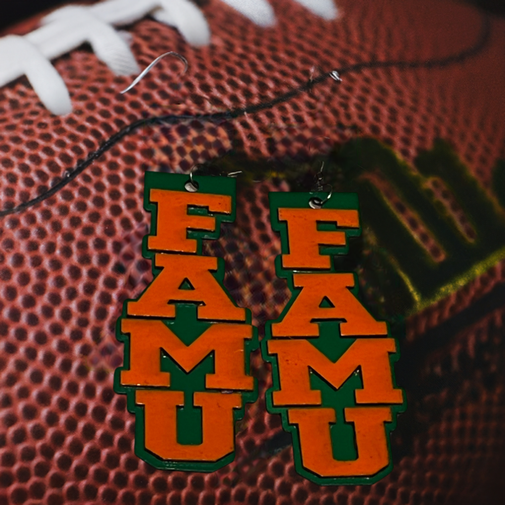 FAMU Orange & Green earrings 1pair
