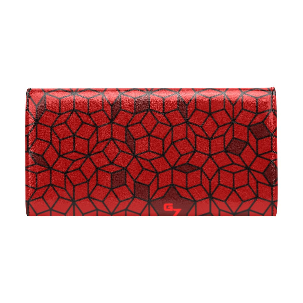 Turner Davis g7 signature collection hand purse 1 red Women's Flap Wallet (Model 1707)