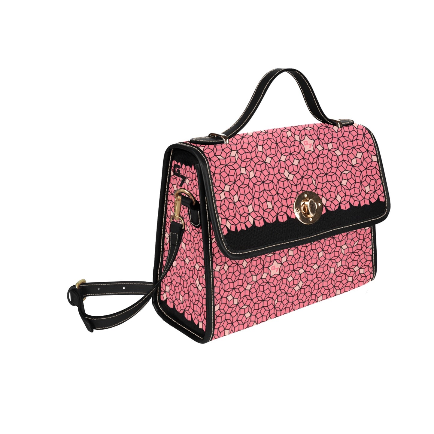 G7 Waterproof Canvas Bag-Black (Pink starE)