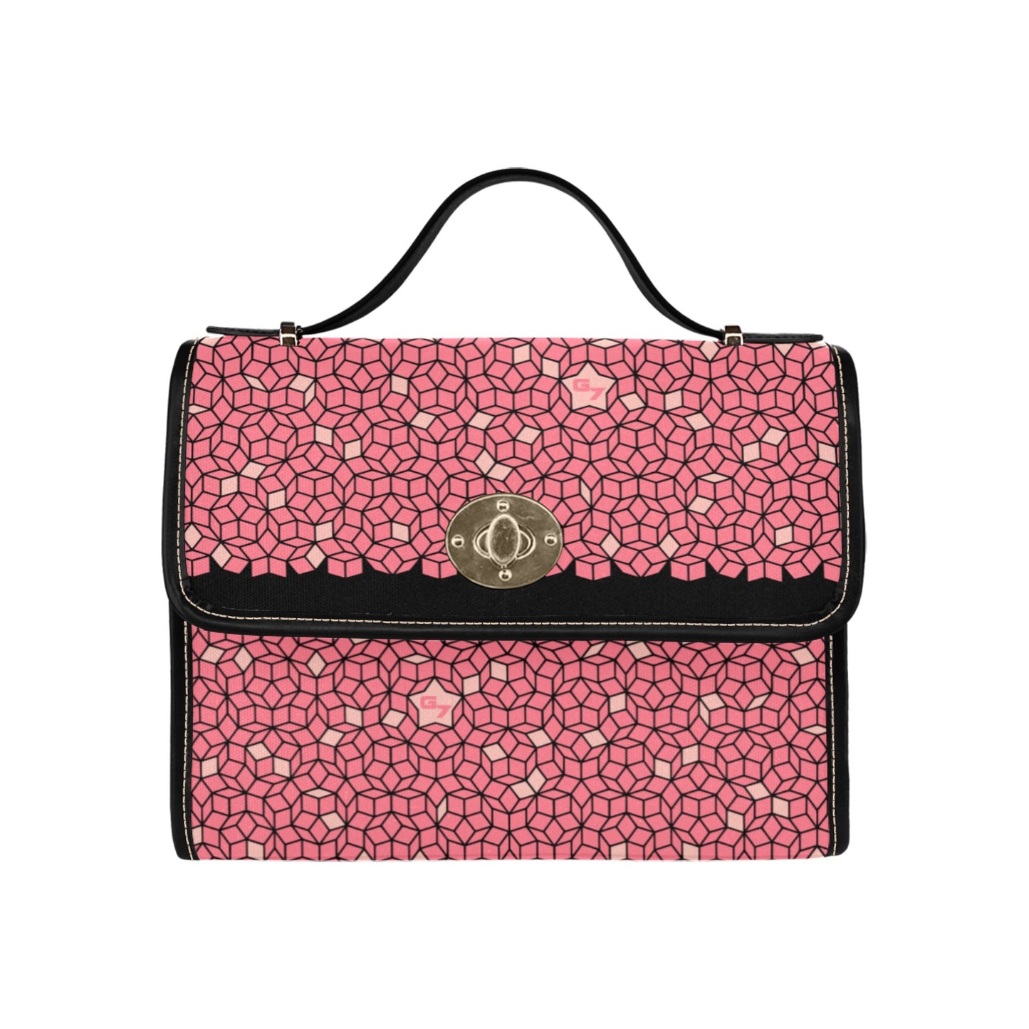 G7 Waterproof Canvas Bag-Black (Pink starE)