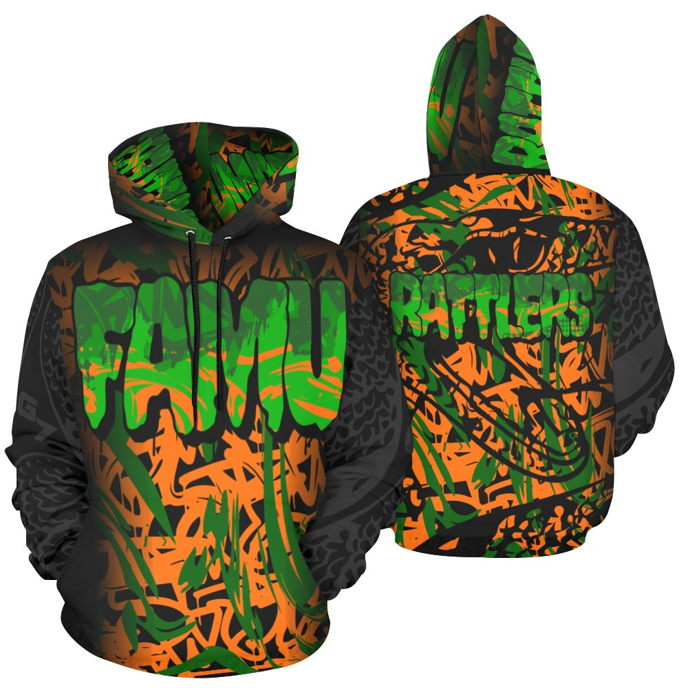 Retro graffiti rattlers pullover hoodie