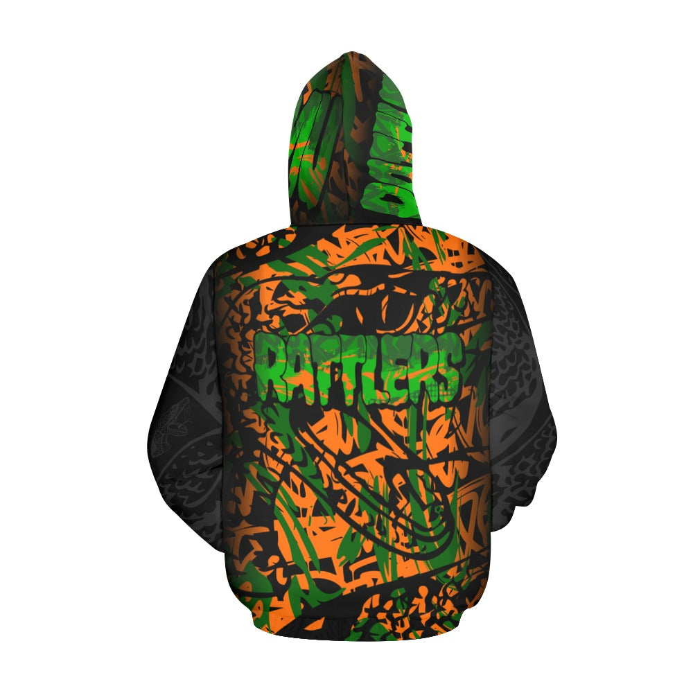 Retro graffiti rattlers pullover hoodie