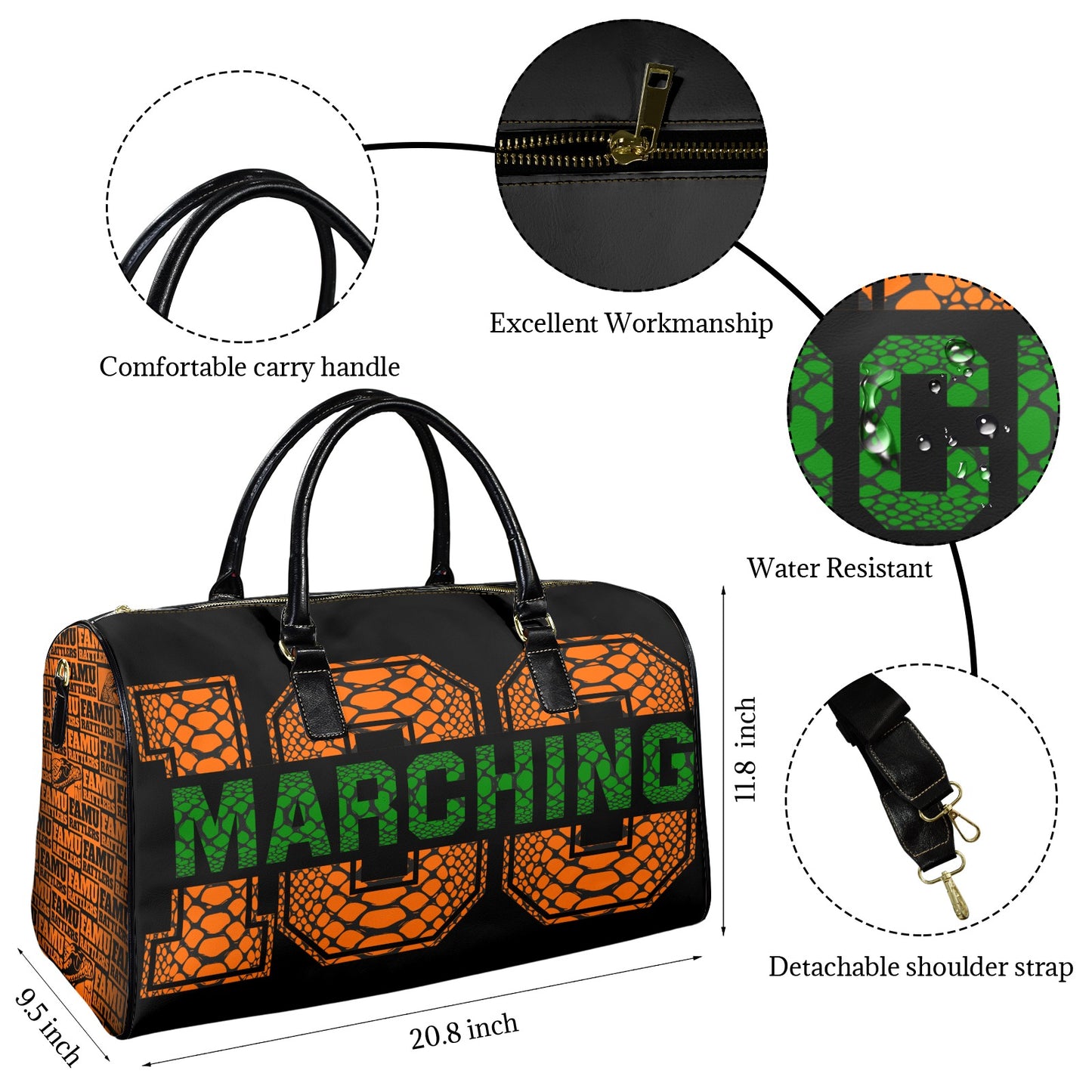 (pre order) leather M100 Leather Travel Bag - large