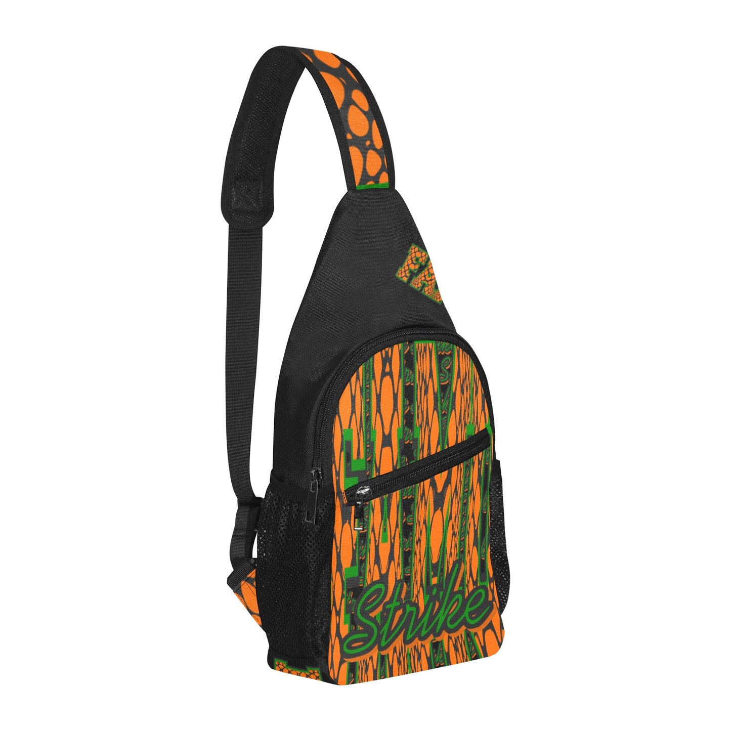 Custom Designed Orange & Green FAMU Chest/Shoulder Orange & Green Bag