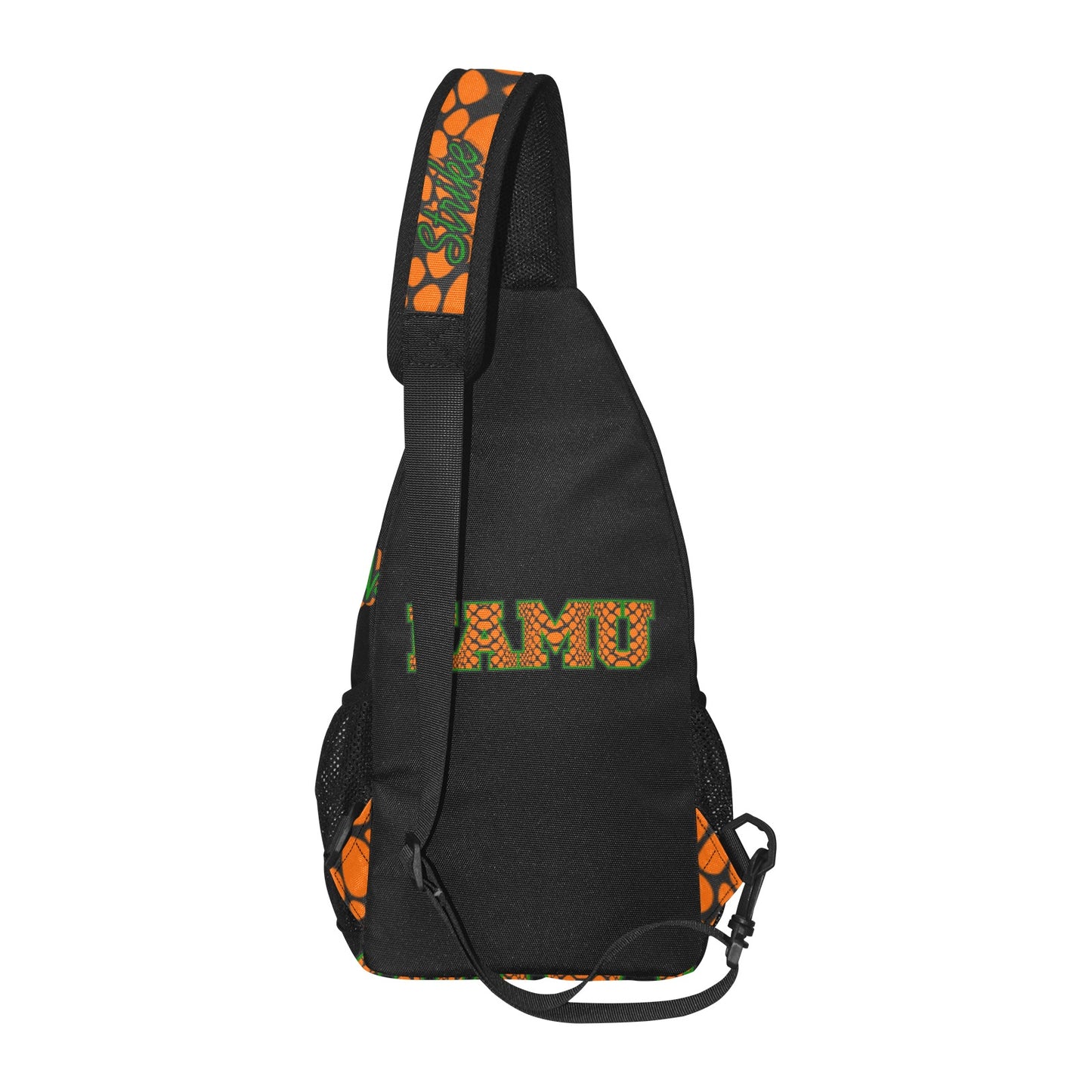 Custom Designed Orange & Green FAMU Chest/Shoulder Orange & Green Bag