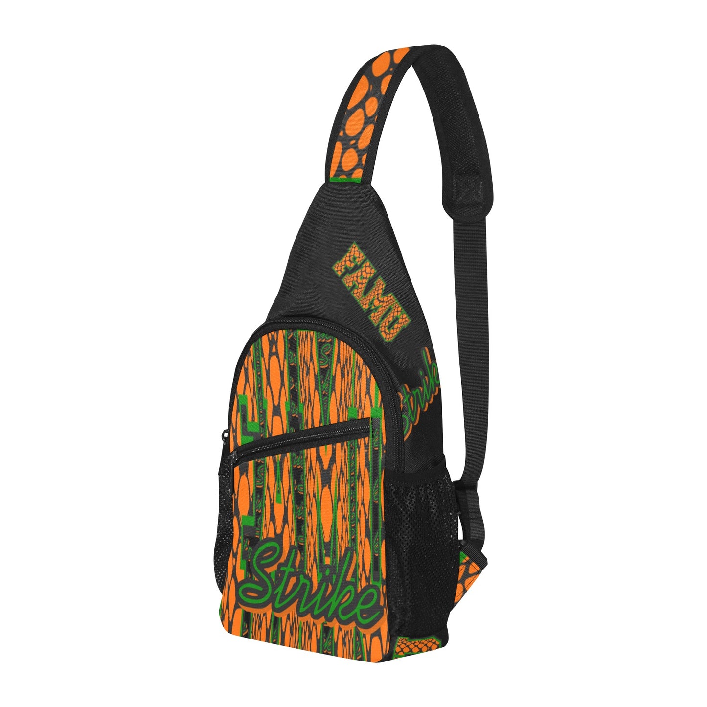 Custom Designed Orange & Green FAMU Chest/Shoulder Orange & Green Bag