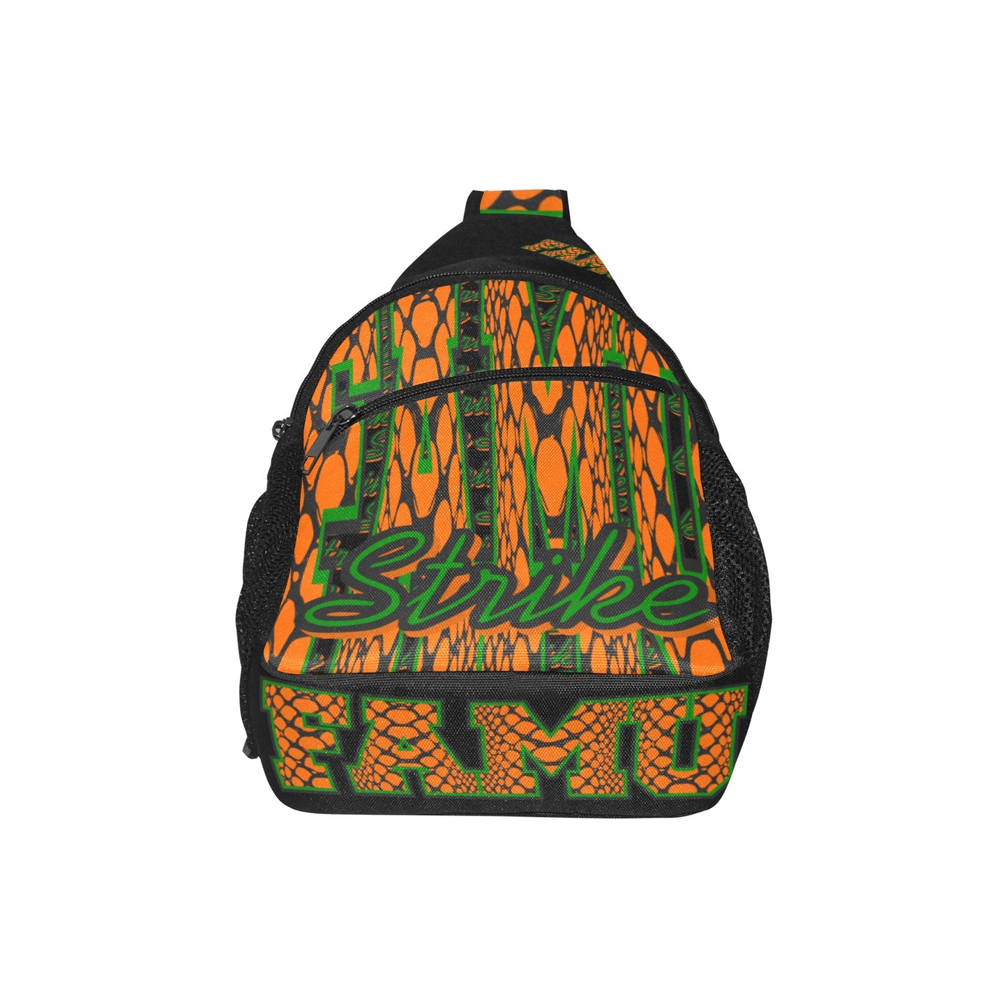 Custom Designed Orange & Green FAMU Chest/Shoulder Orange & Green Bag