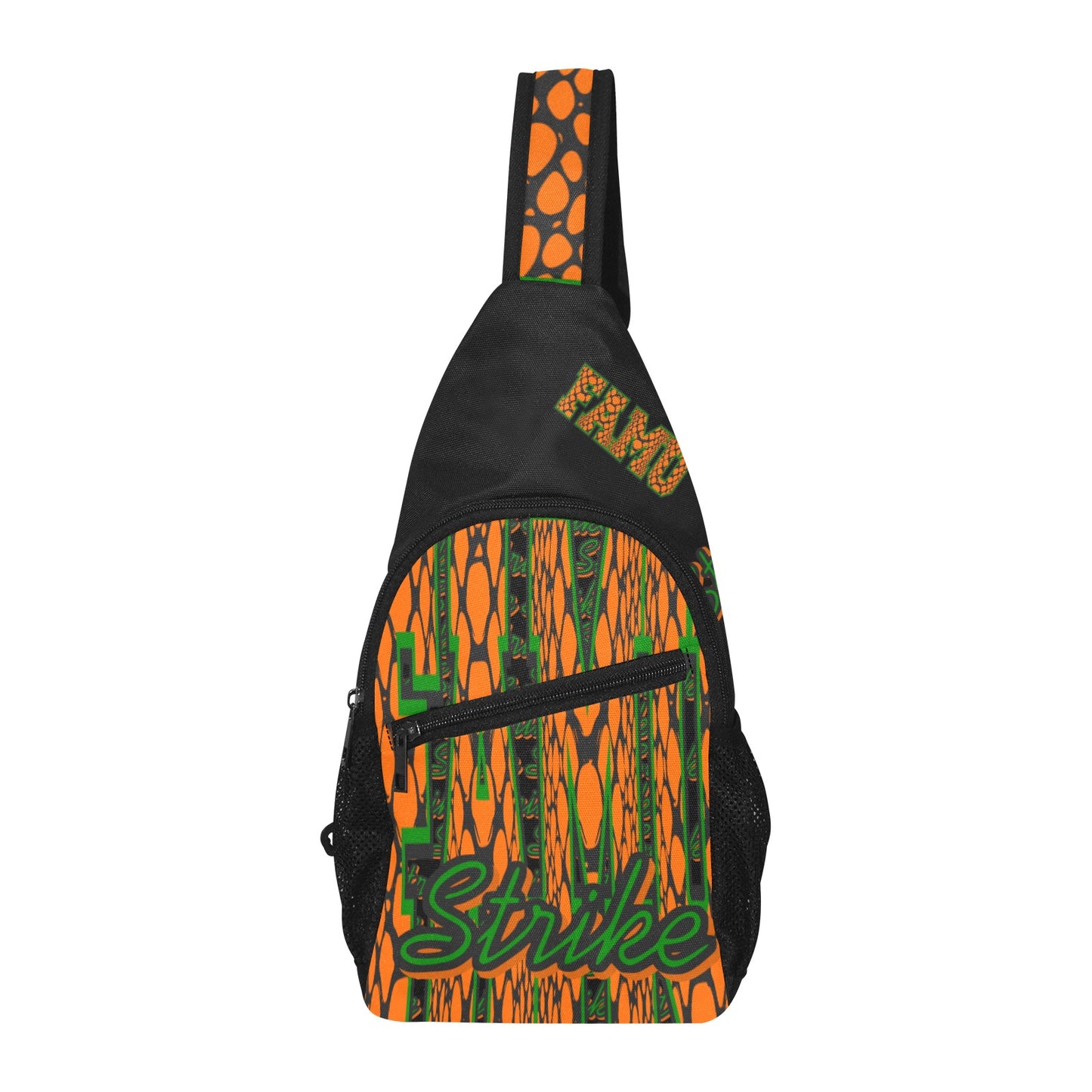 Custom Designed Orange & Green FAMU Chest/Shoulder Orange & Green Bag